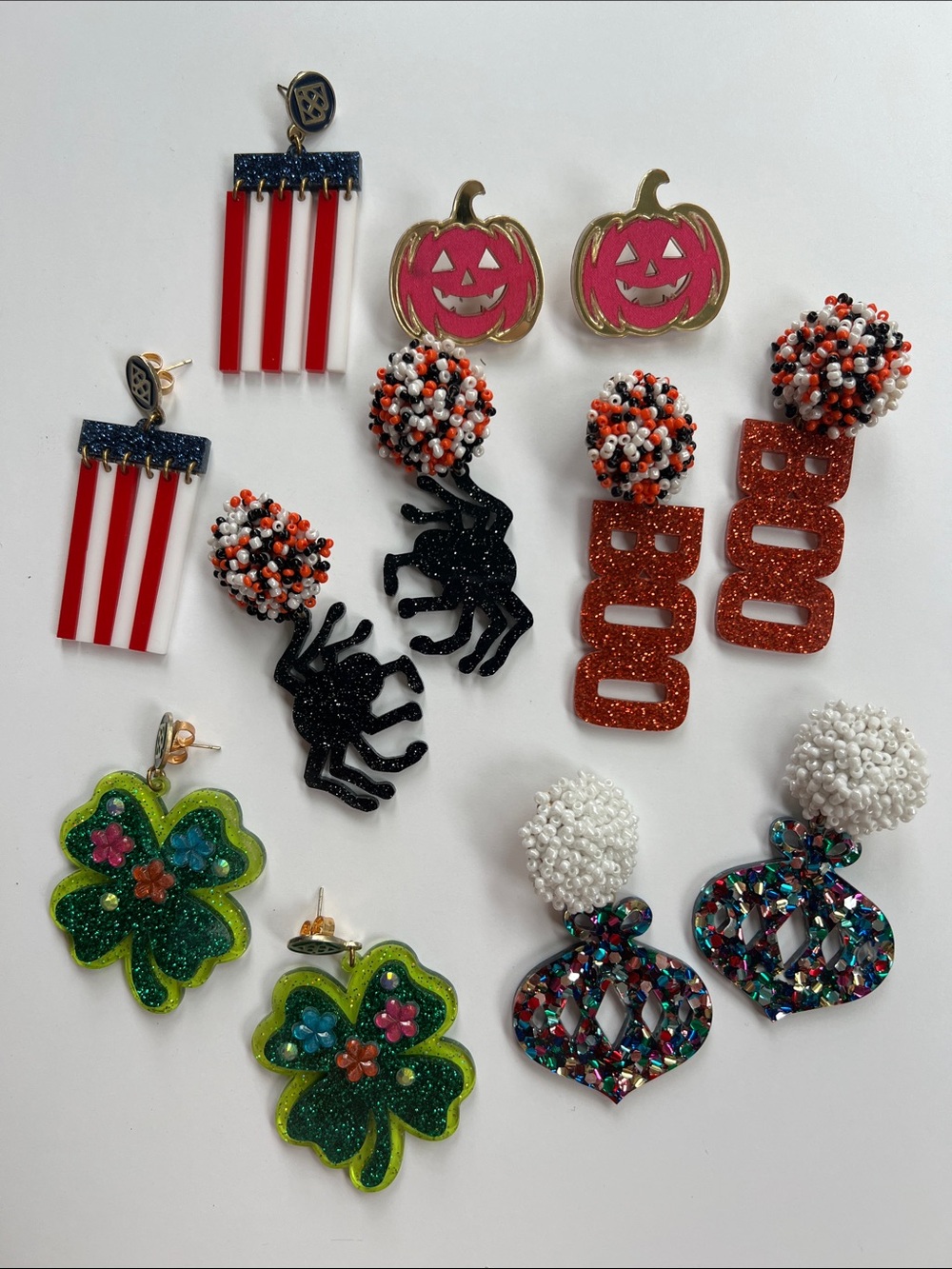 LOT OF SIX BRIANNA CANNON HOLIDAY EARRINGS